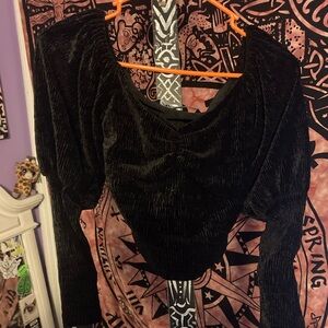 Black Zara Velvet Top